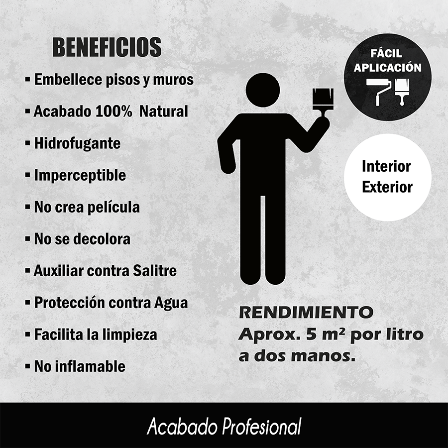 Sellador hidrofugante imperceptible para cantera Stone Prime Acabado natural 5 litros