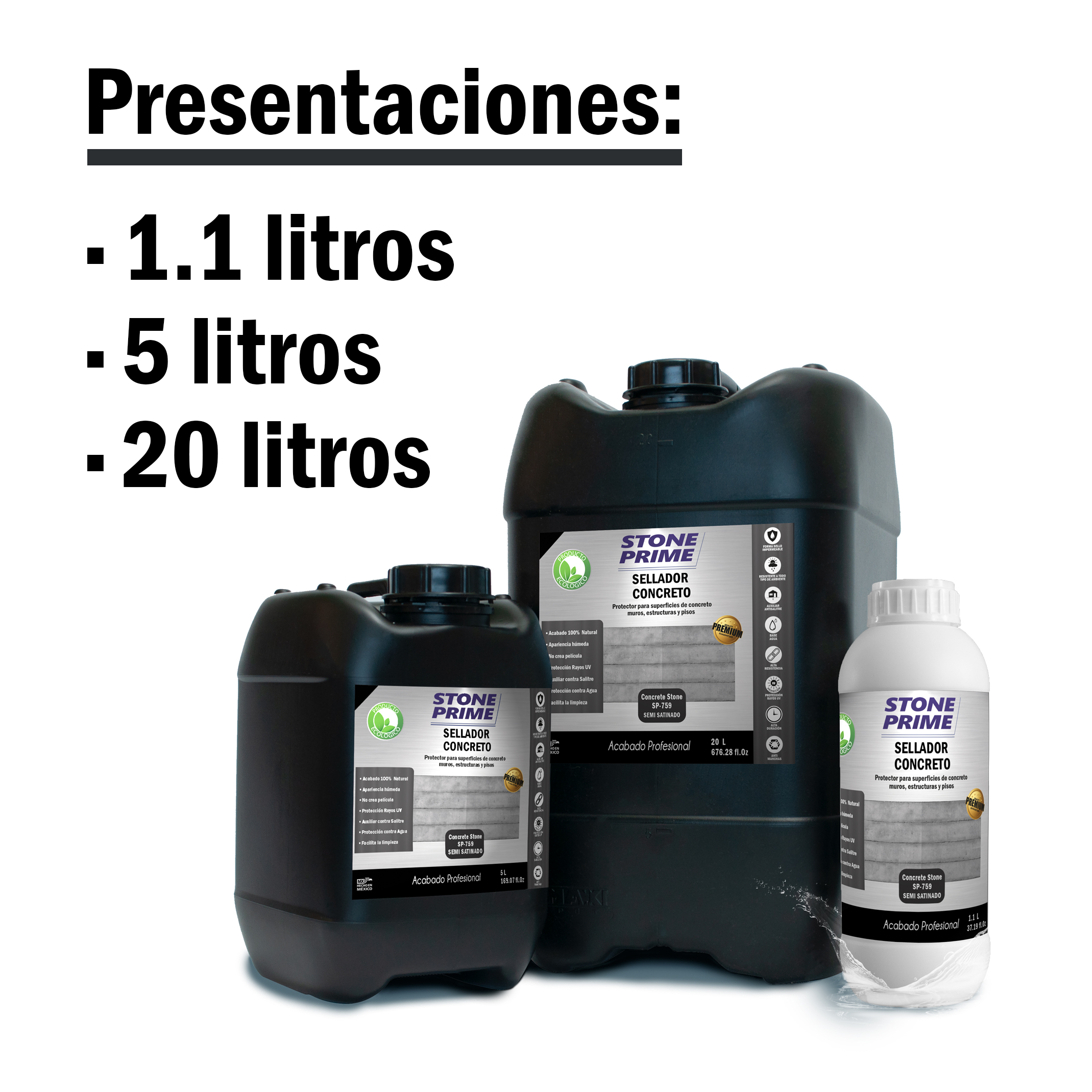 Sellador para concreto Stone Prime Acabado húmedo 5 litros