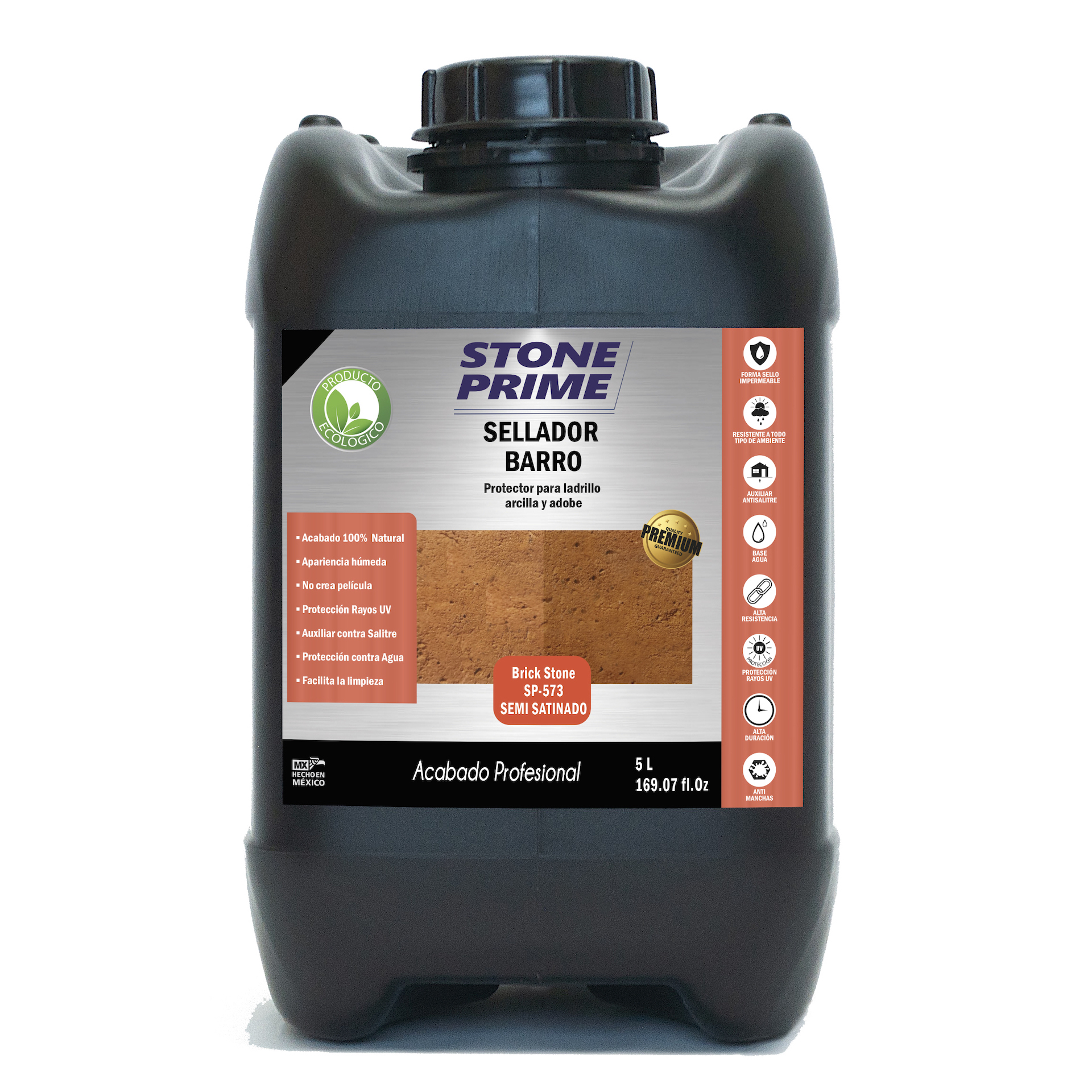 Sellador para barro y ladrillo Stone Prime Acabado húmedo 5 litros