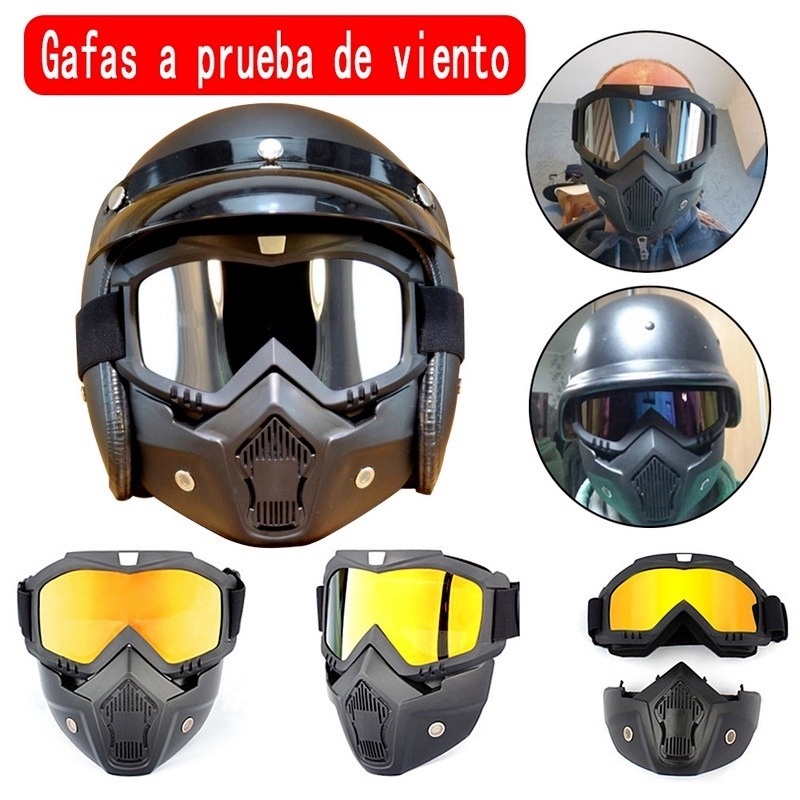 Casco Jet Con Mascara Helmet Mascara Casco Jet Mascara Moto Casco