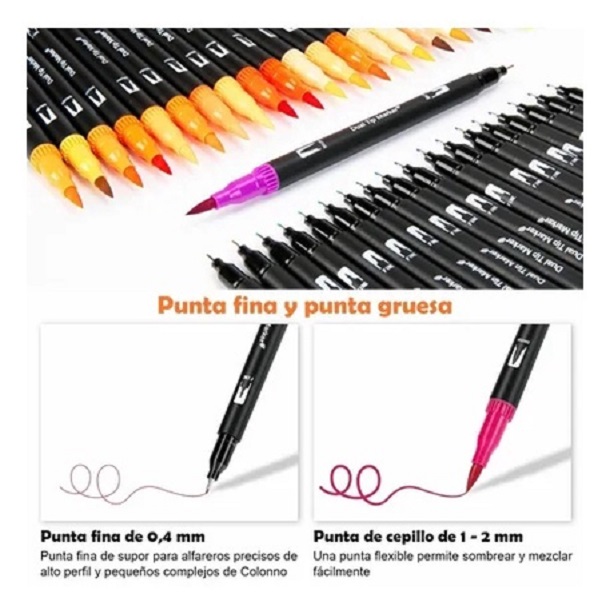 Pumones Doble punta 60 marcadores