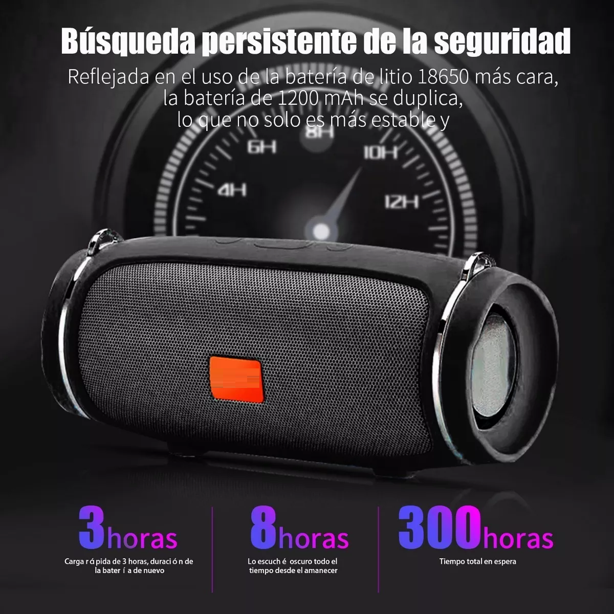 Mini Bocinas Bluetooth Inalambrica Portátil Recargable Negro