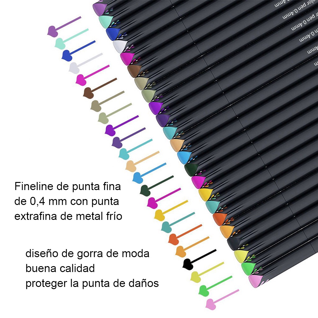 Plumones Punta Pincel Fineliner 0.4mm Marcador 60 Colores.