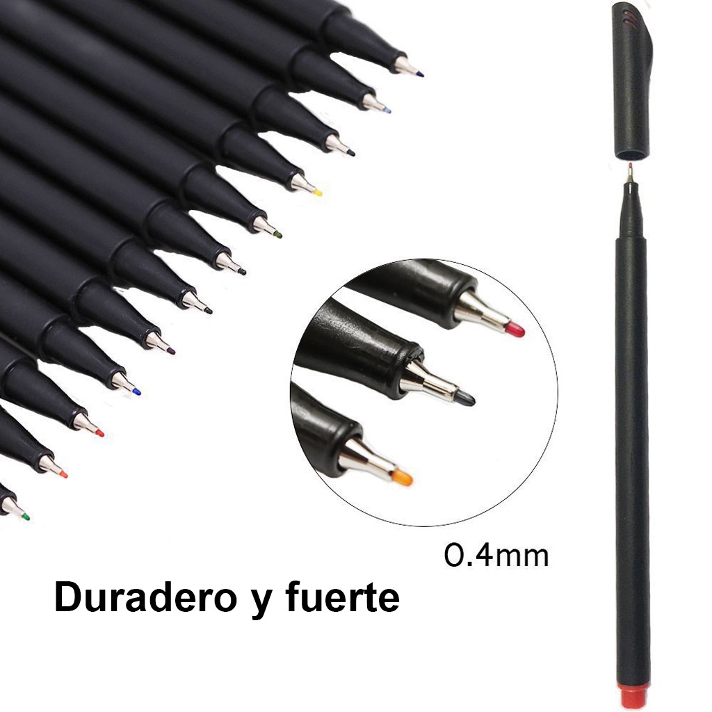 Plumones Punta Pincel Fineliner 0.4mm Marcador 60 Colores.
