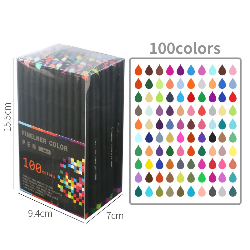 Plumones punta fina 100 marcadores