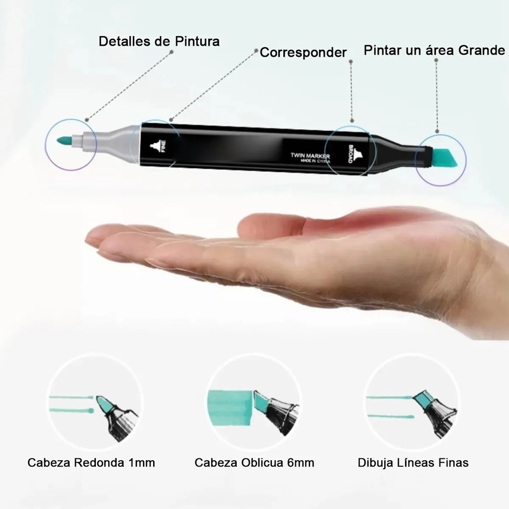 Plumones Doble Punta 48 Marcadores.