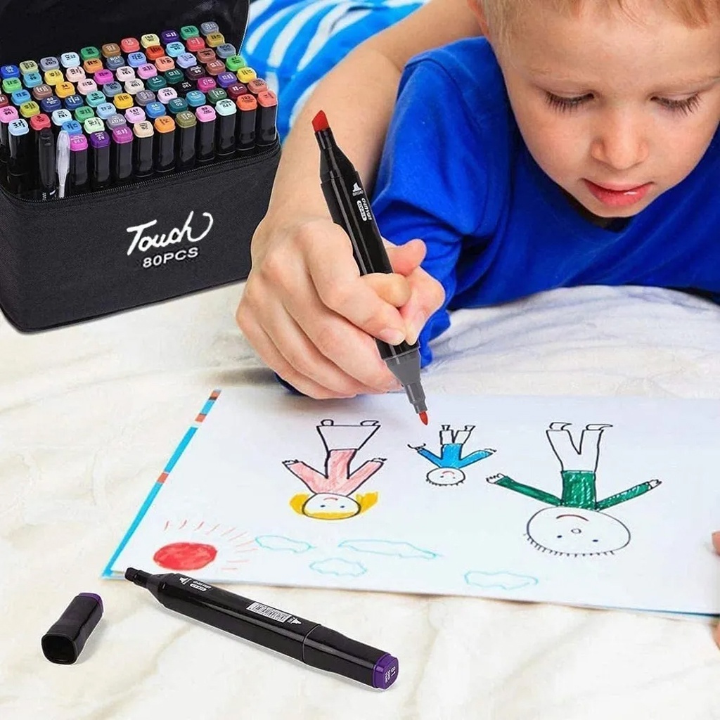 Plumones Doble Punta 48 Marcadores.