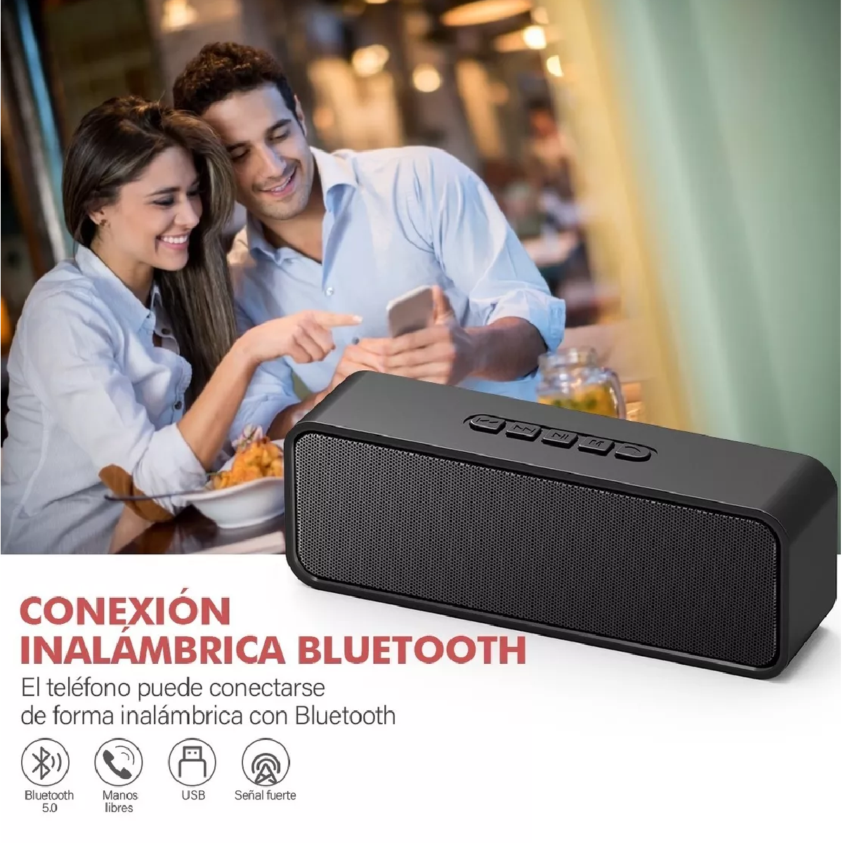 Bocina Bluetooth 5.0 Portátil Altavoces Portátiles Duales