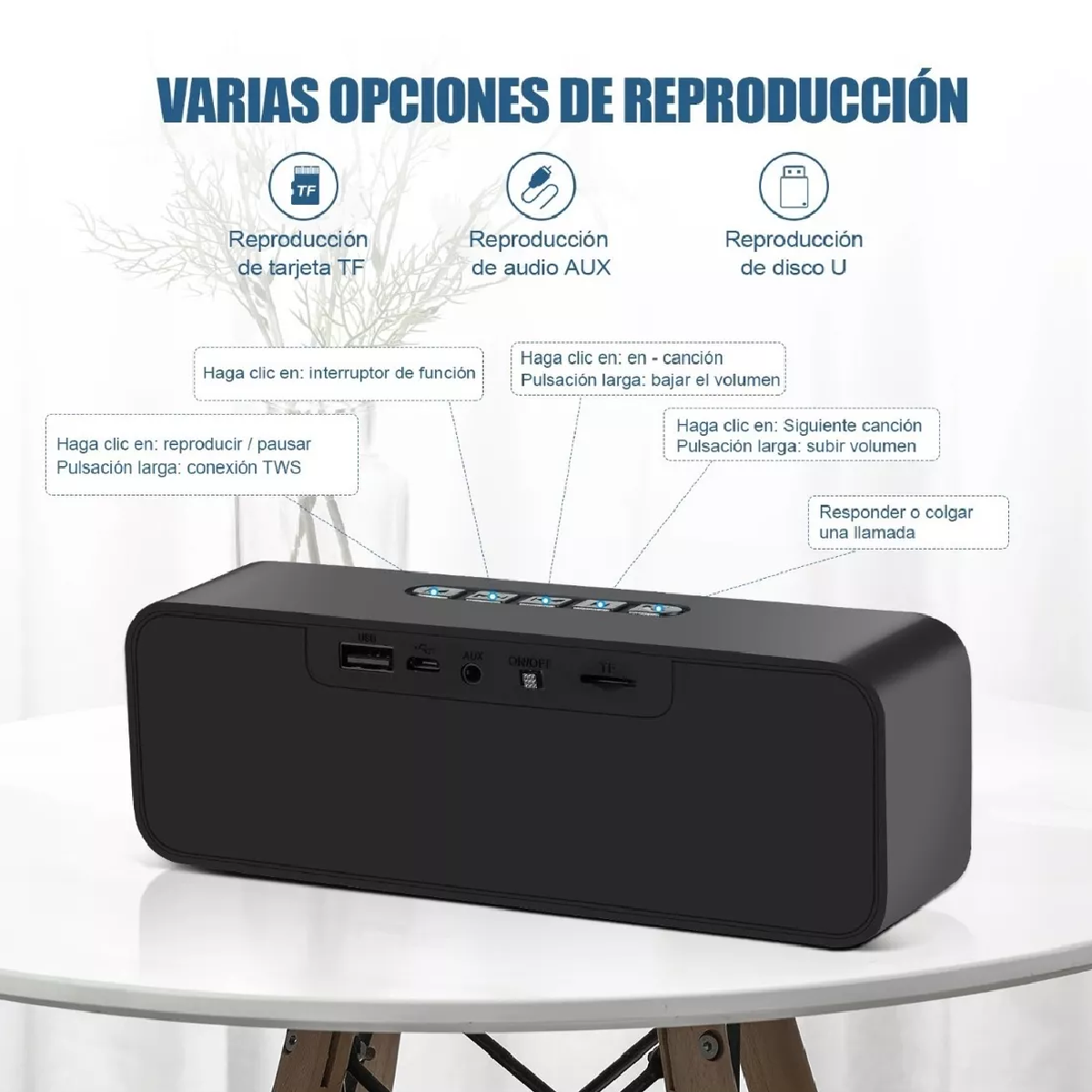 Bocina Bluetooth 5.0 Portátil Altavoces Portátiles Duales