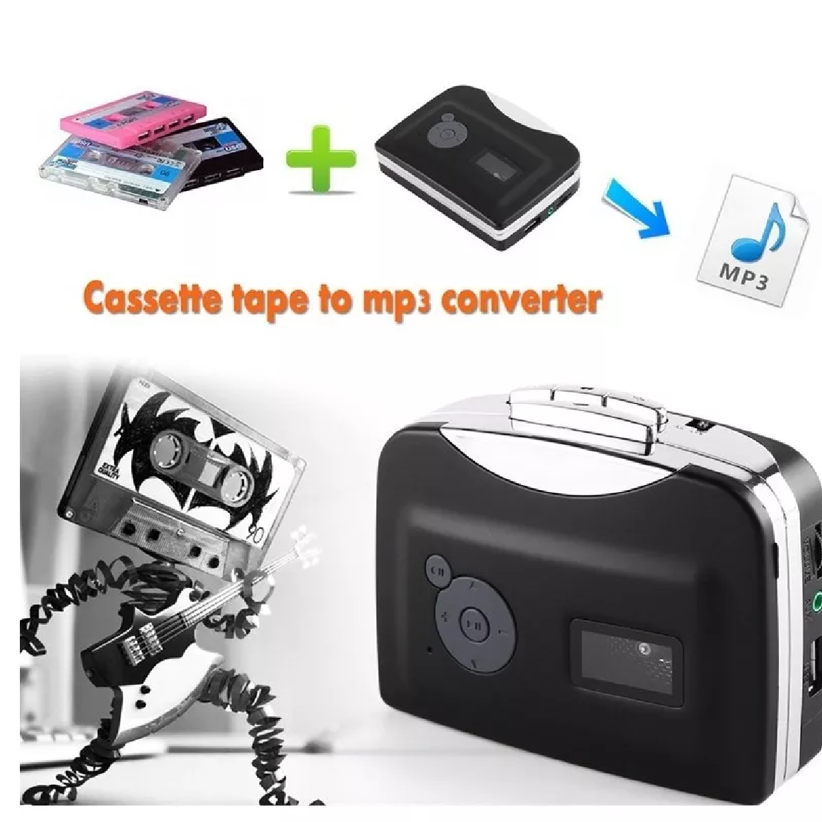 Convertidor De Cintas Cassette A Mp3 Adaptador Usb