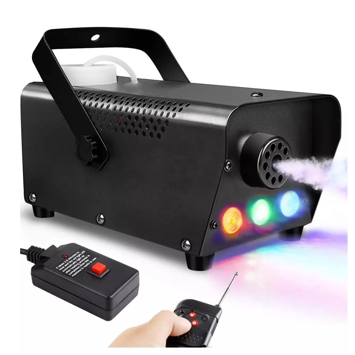 Máquina De Humo Dj 500w Con 3 Luz Led Rgb Y Control Remoto