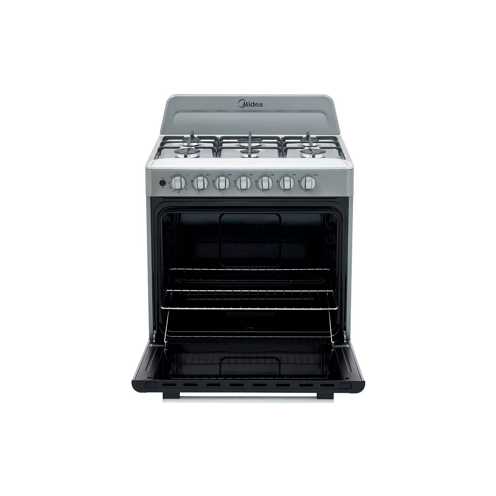 Estufa de Piso 30" 6 Quemadores Silver con Copete Midea