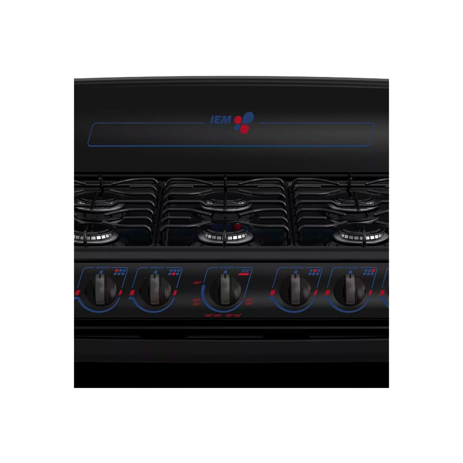 Estufa de Piso Negra 6 Quemadores EI3032BAPN0 IEM