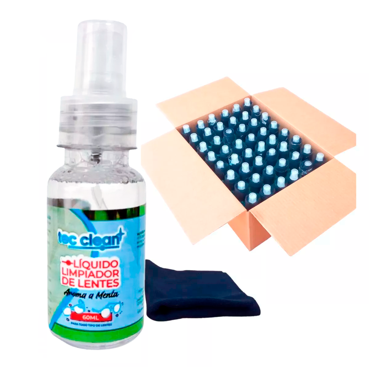 Líquido Para Limpiar Lentes, Pantalla Celular 60ml 48 Piezas Tec Clean