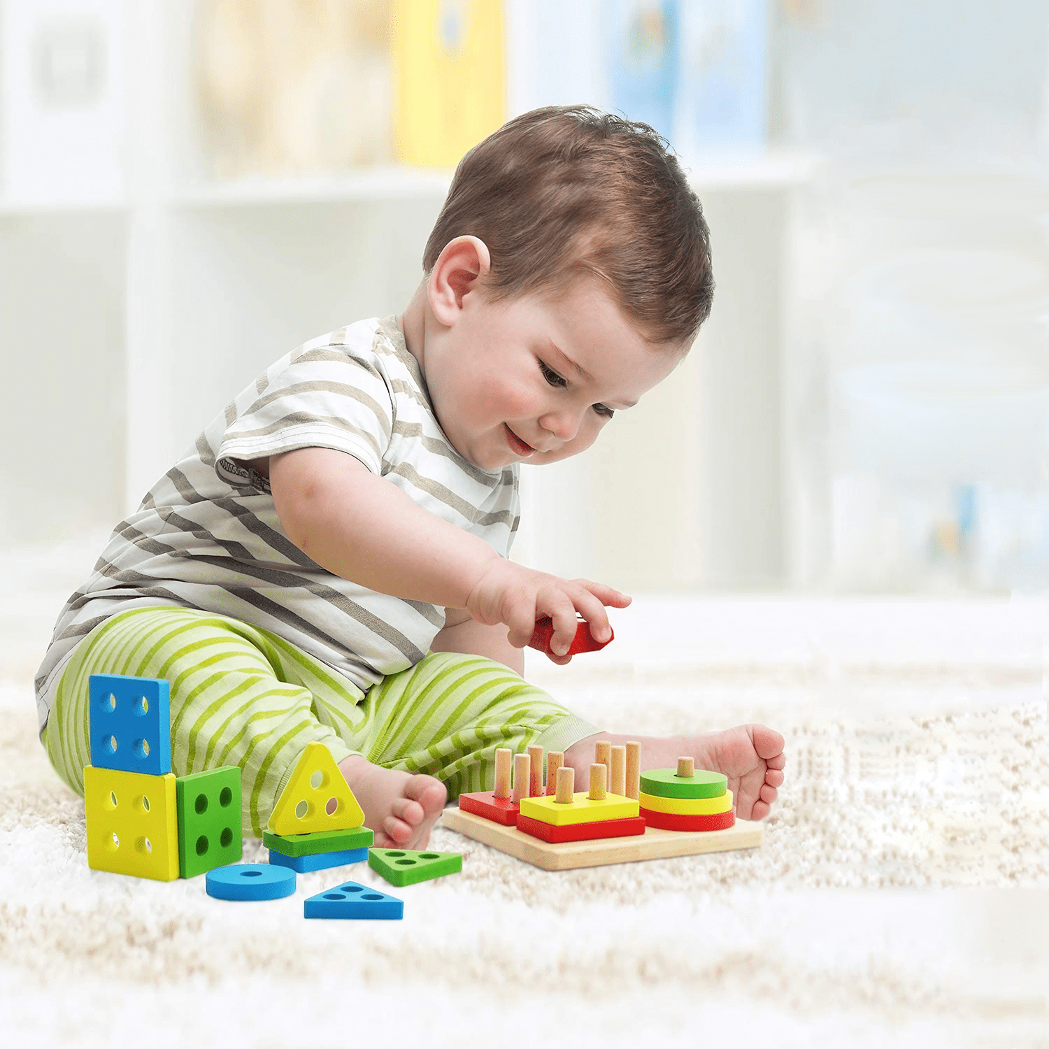 Herramienta Montessori 4 tableros, gráfico de pastel, figuras, tangram y rompecabezas