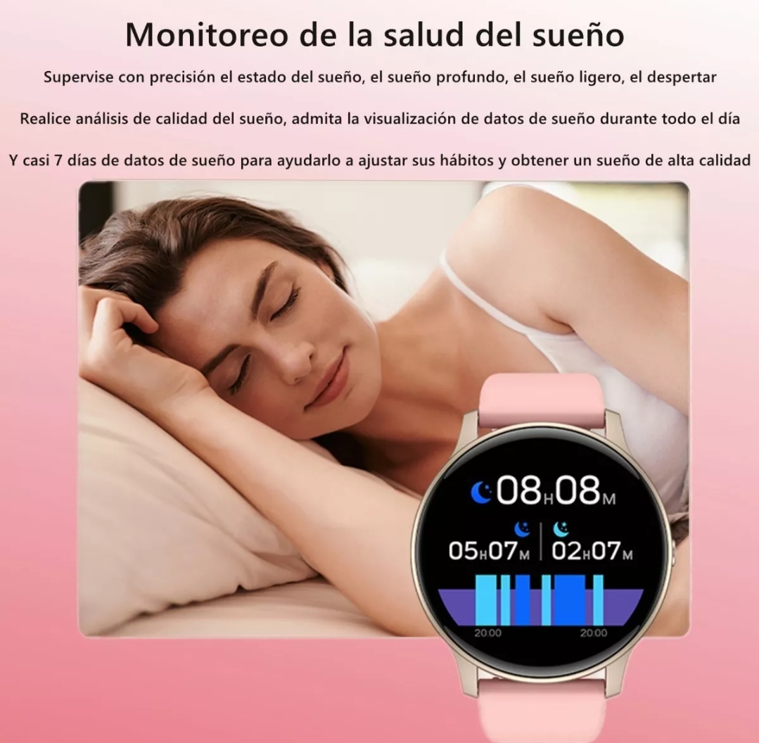 Último reloj inteligente redondo Teléfono Monitoreo del sueño