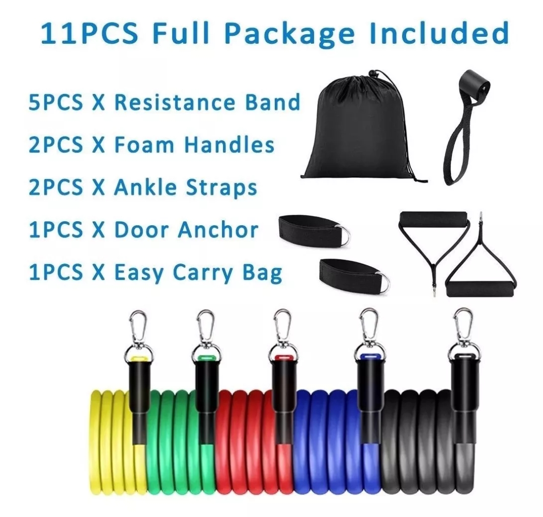 Bandas Elásticas De Resistencia Ejercicios Kit De 11 Piezas