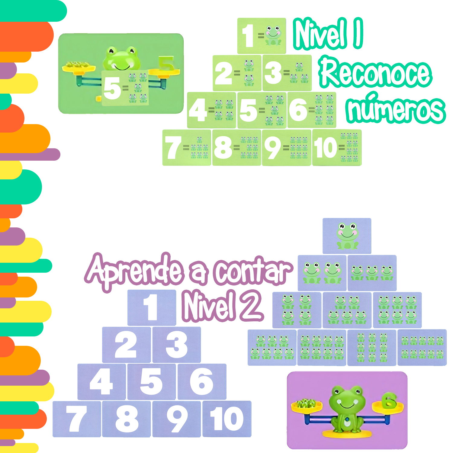 Juego de aprendizaje balanza matemática de equilibrio 