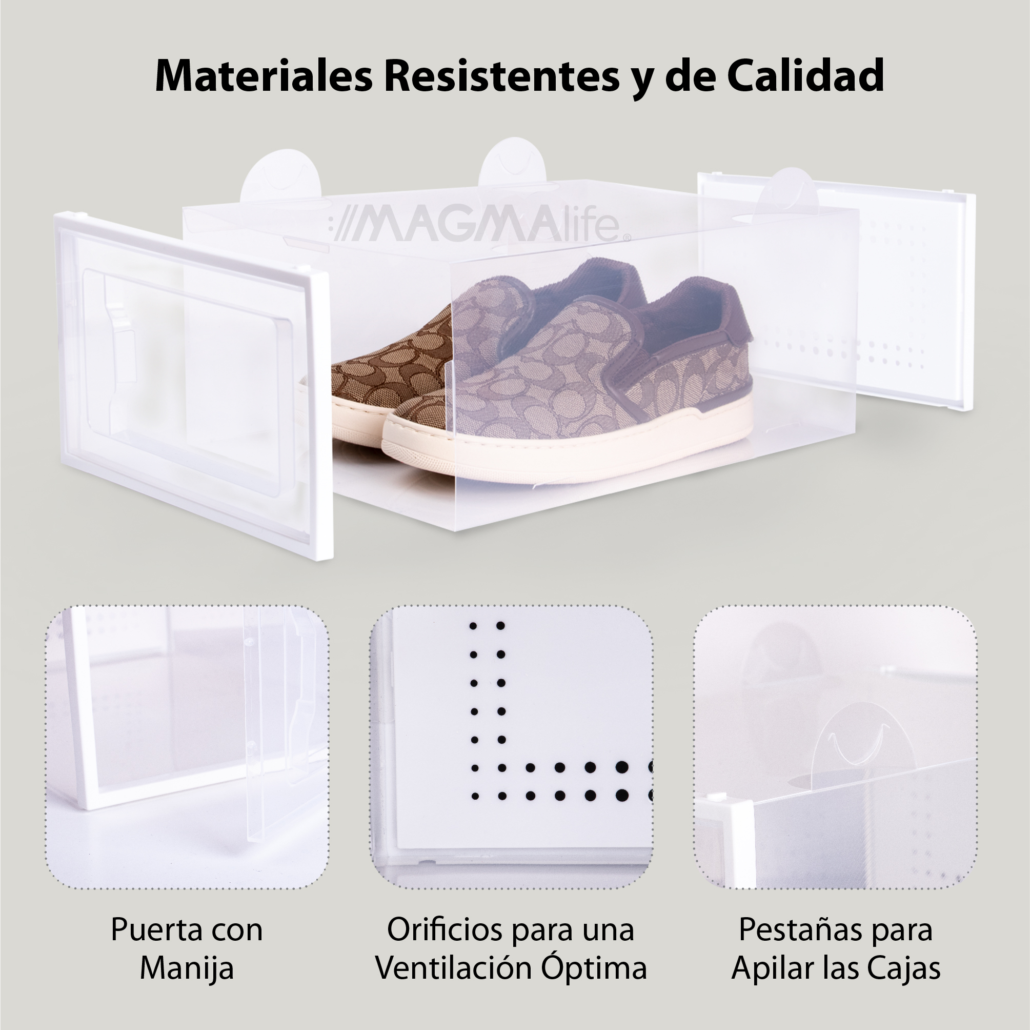 12 Cajas Organizadoras de plástico para zapatos Magma Life