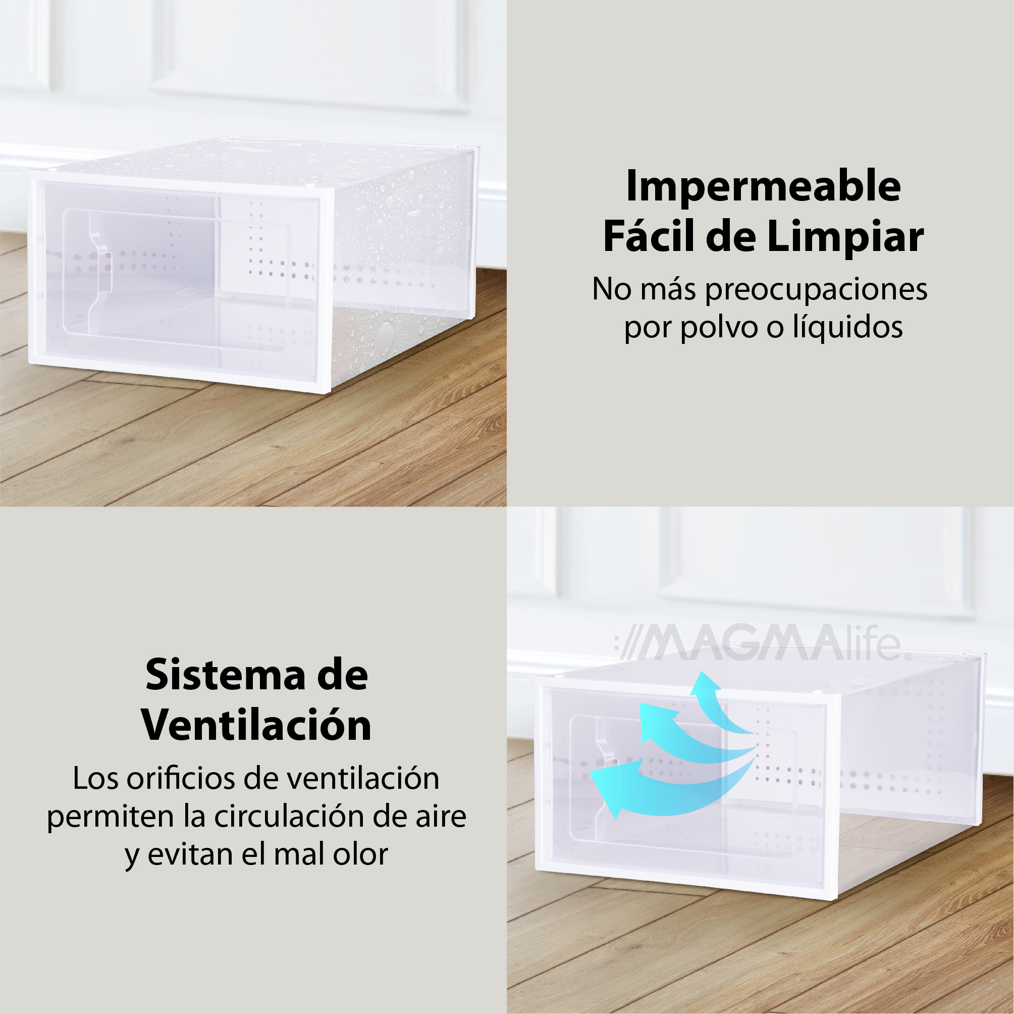 12 Cajas Organizadoras de plástico para zapatos Magma Life