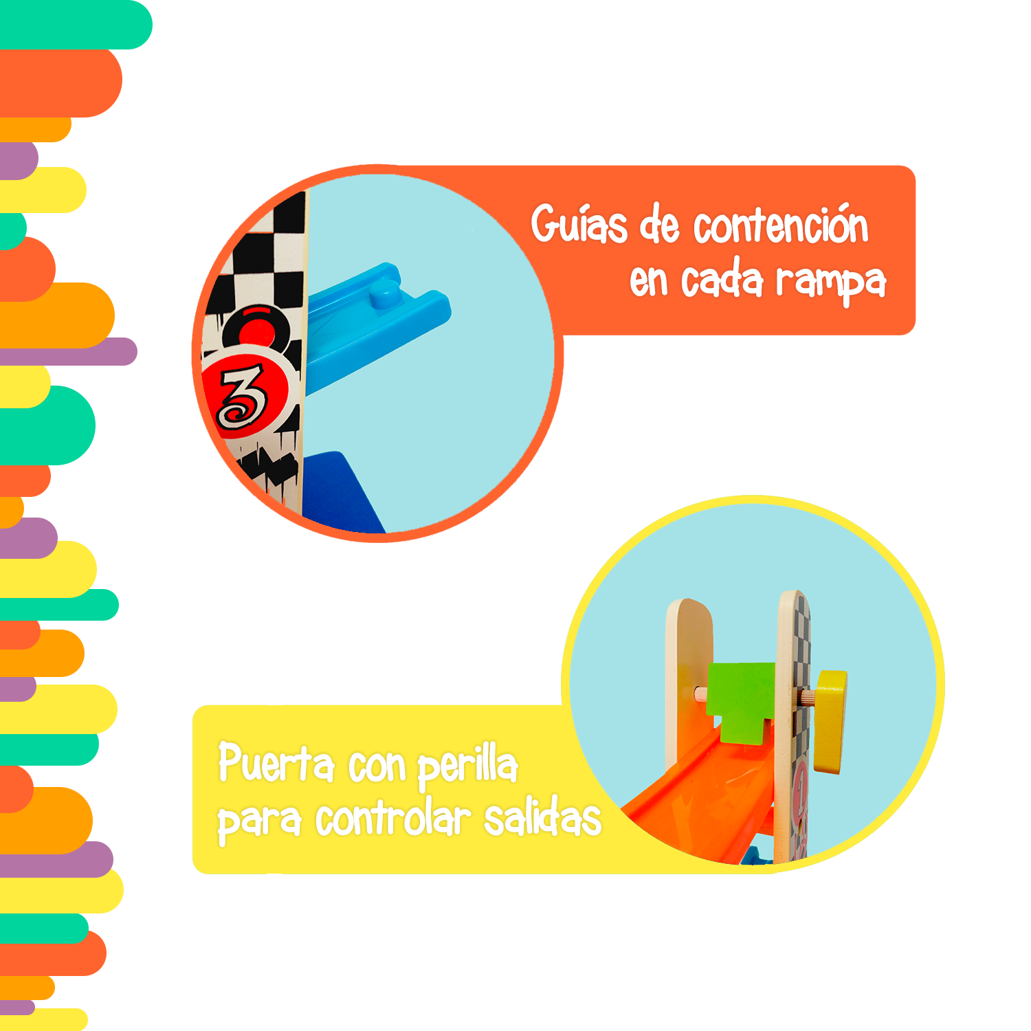 Pista de carritos de madera