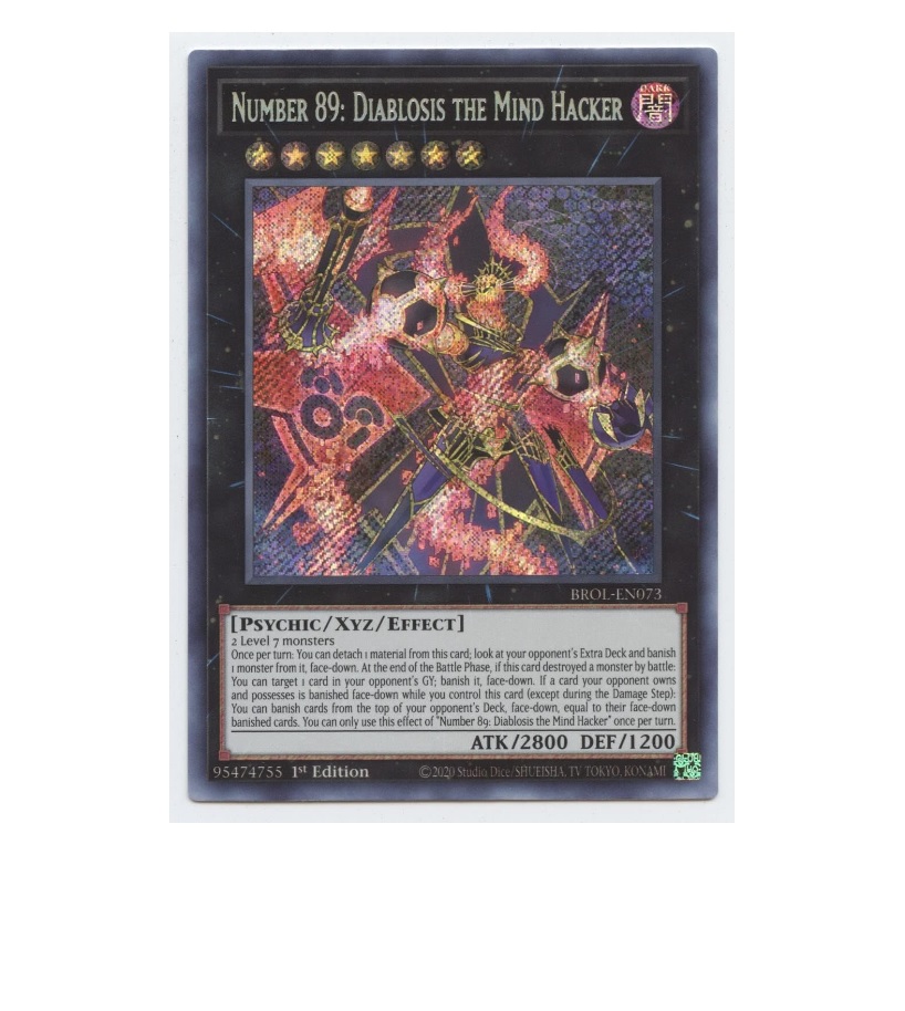 Yugioh Number 89: Diablosis the Mind Hacker Secret Rare 1st Edition - Konami
