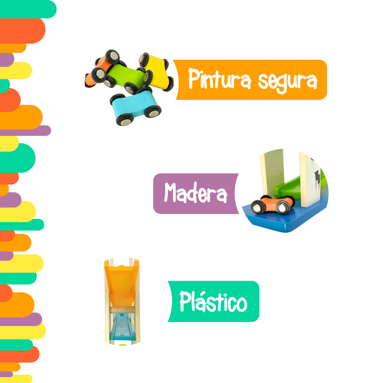 Pista de carritos de madera