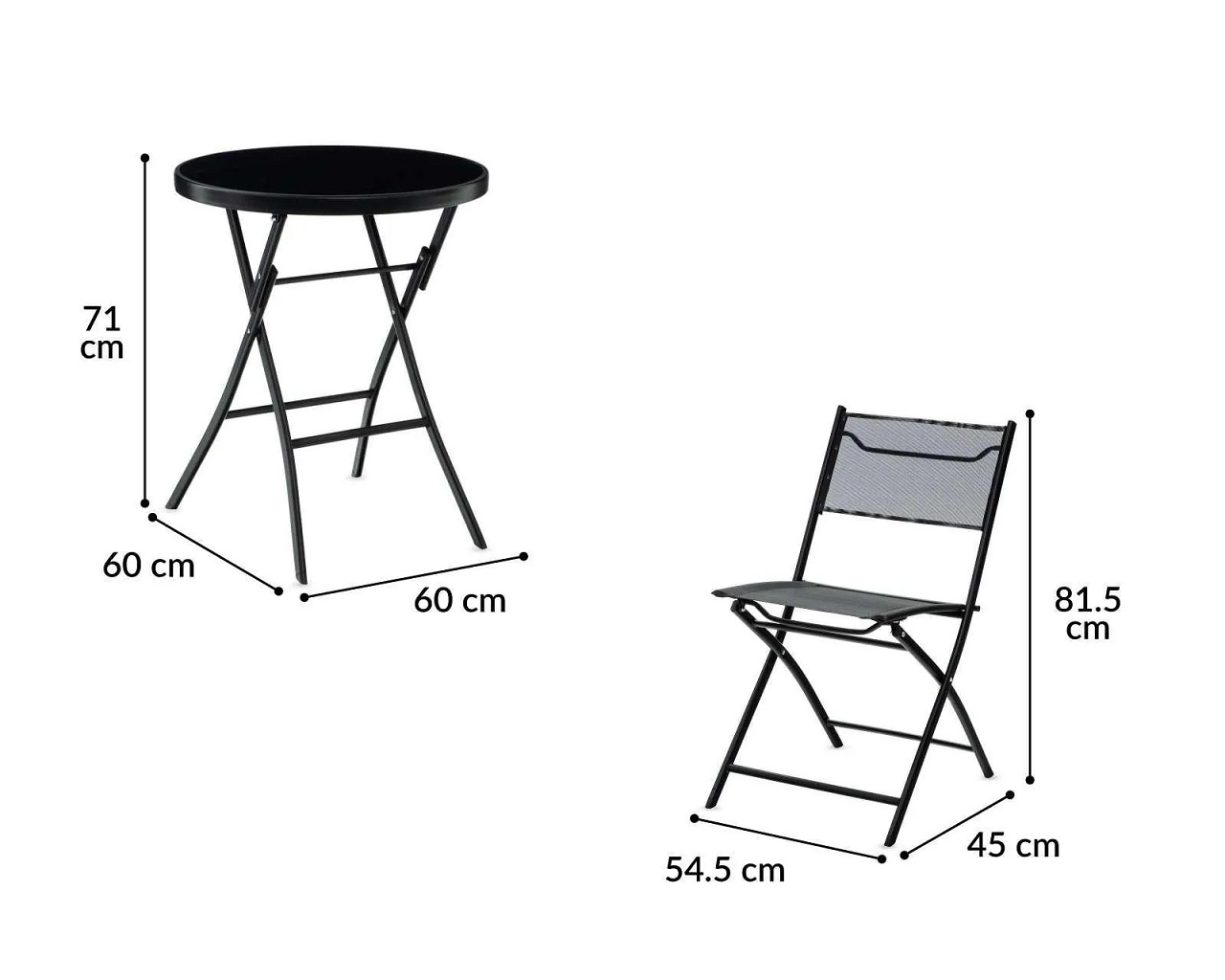 Juego de Jardín Congo mesa y sillas plegables