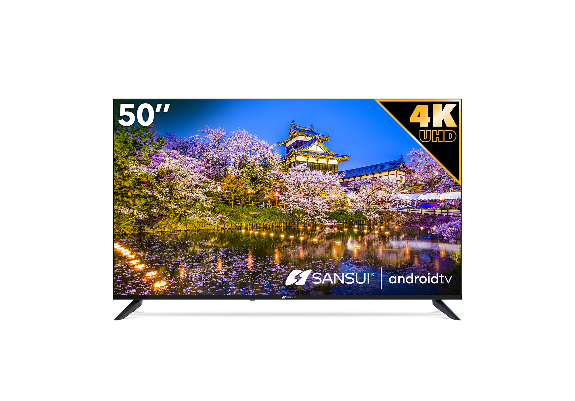 Pantalla Sansui 50" 4K Ultra HD DLED SMART, Android TV equipado con Asistente de GOOGLE