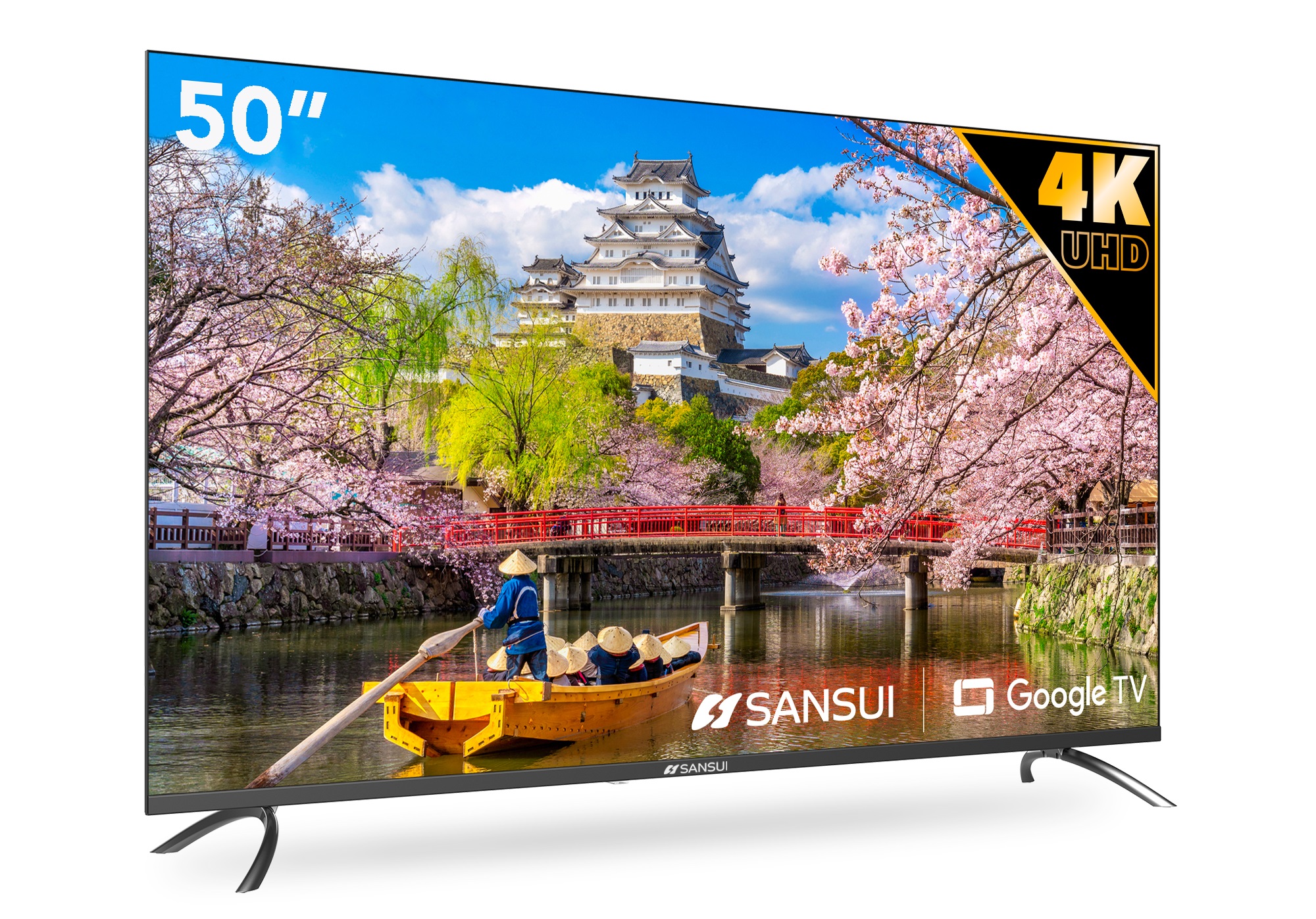Pantalla Sansui 50" 4K Ultra HD DLED SMART, Android TV equipado con Asistente de GOOGLE