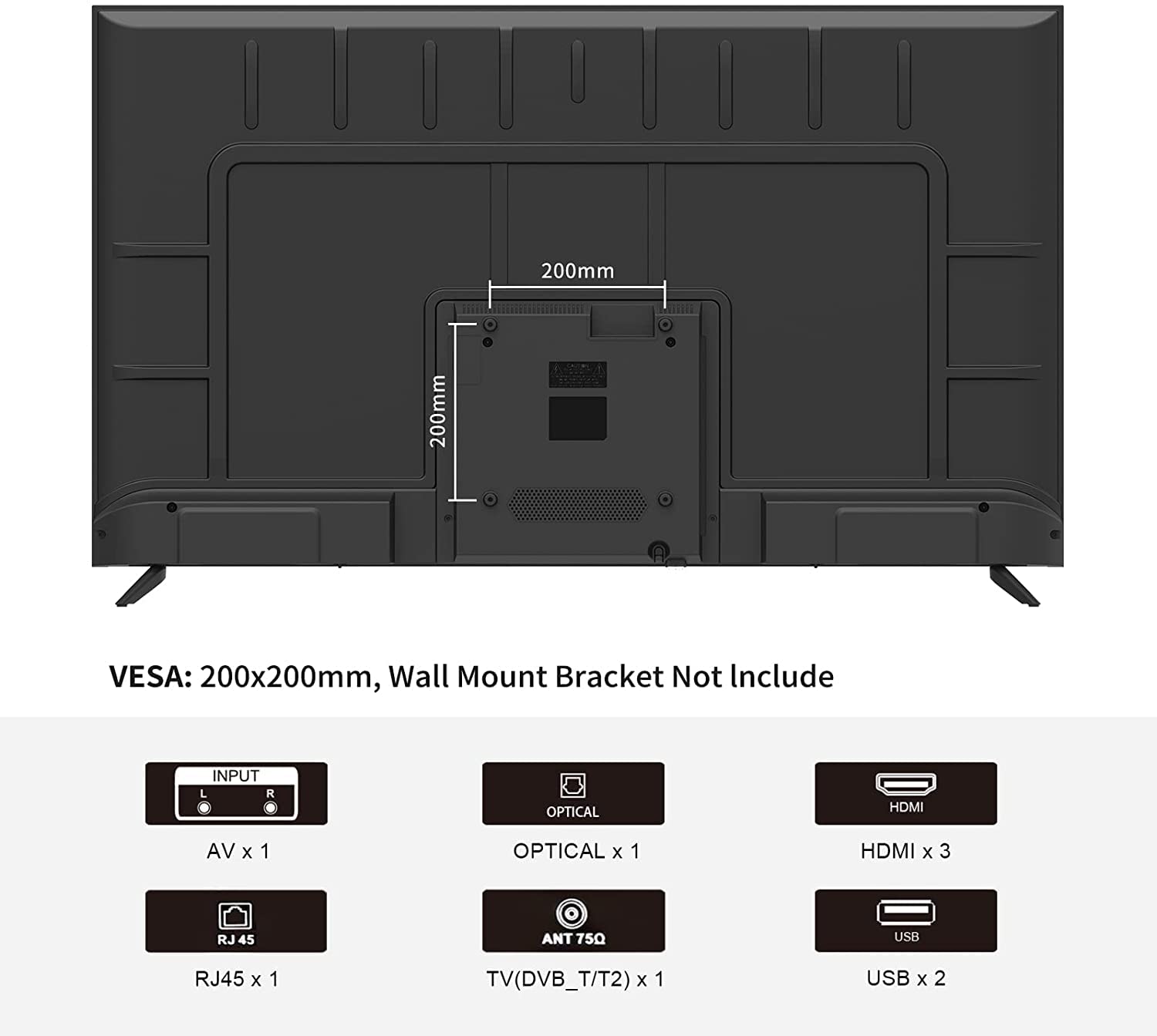 Pantalla Sansui 50" 4K Ultra HD DLED SMART, Android TV equipado con Asistente de GOOGLE