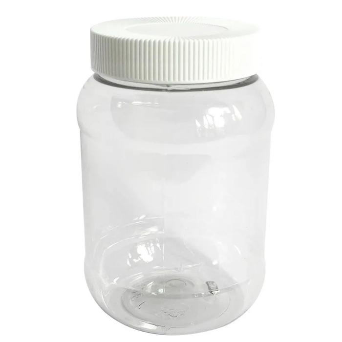 Tarro de Plástico Transparente MXOAT-014 10 Pzs 500 ml   Diámetro 6,3 cm PVC Tapa de Rosca Transparente, BoatPlas