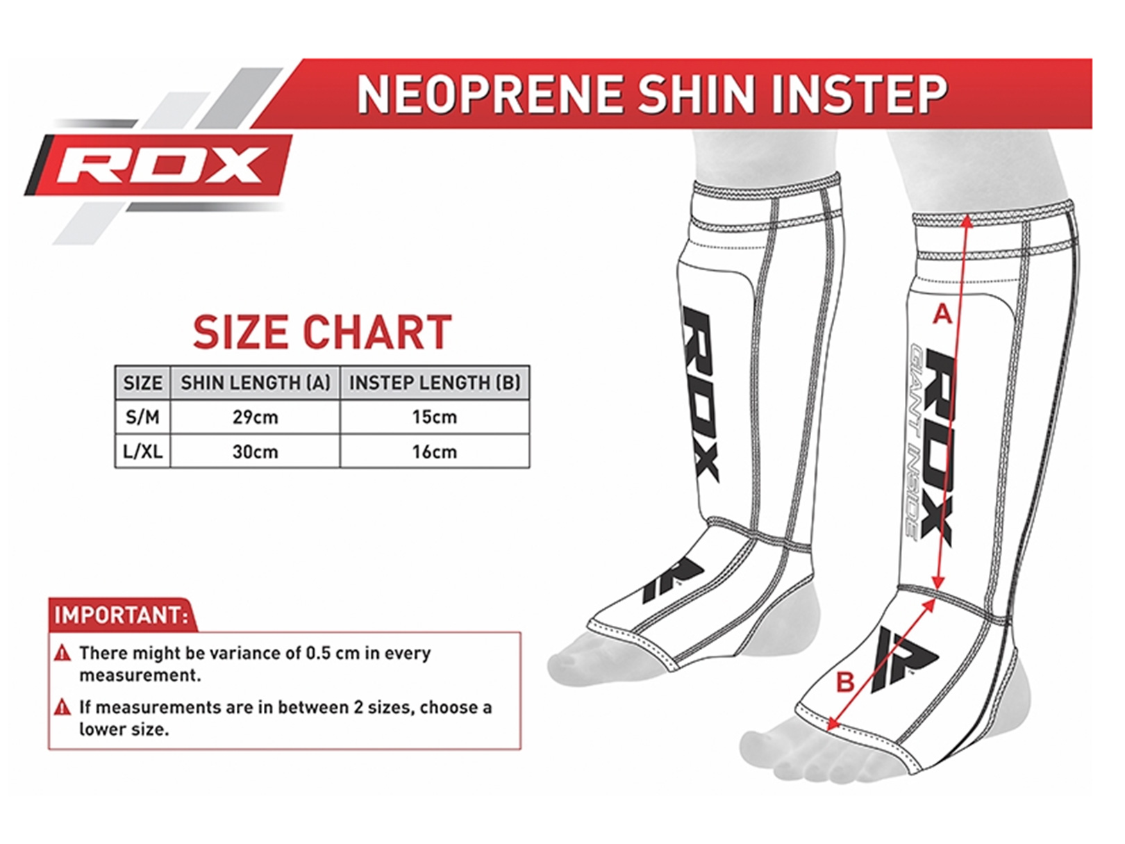 Espinilleras De Neopreno Rdx T6 Mma Box Artes Marciales.