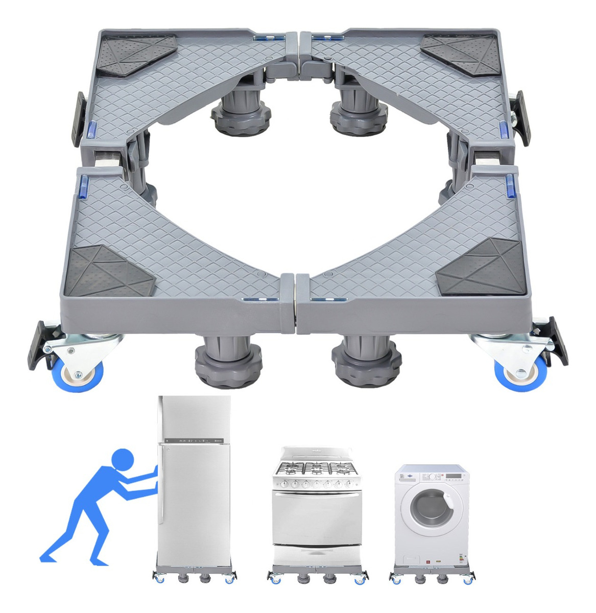 Base Multifuncional Universal Soporte Movil Para Refrigerador Lavadora Ajustable 300 Kg 