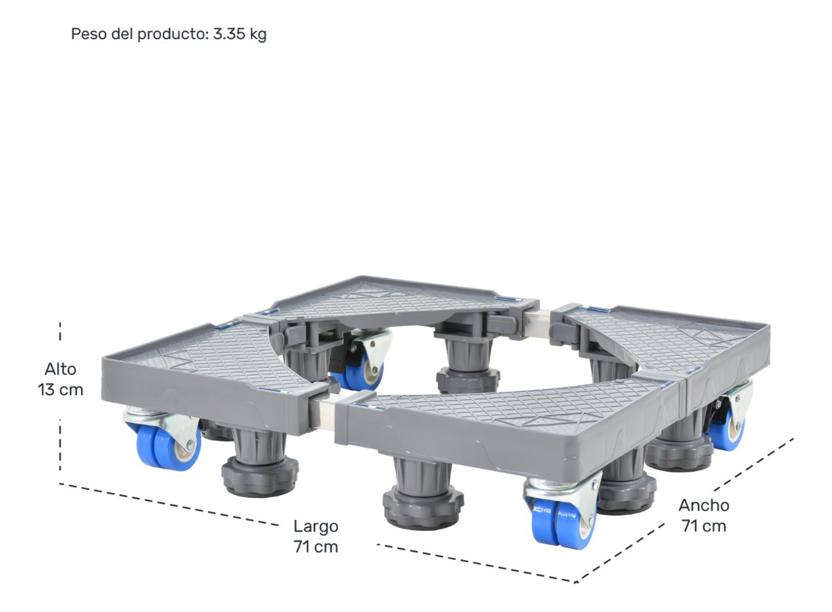 Base Multifuncional Universal Soporte Movil Para Refrigerador Lavadora Ajustable 300 Kg 