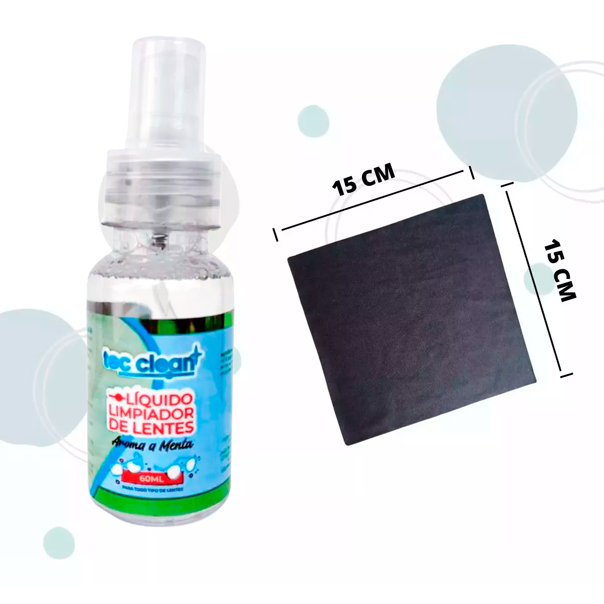 Líquido Para Limpiar Lentes y Pantalla Celular 60ml 6pz Tec Clean