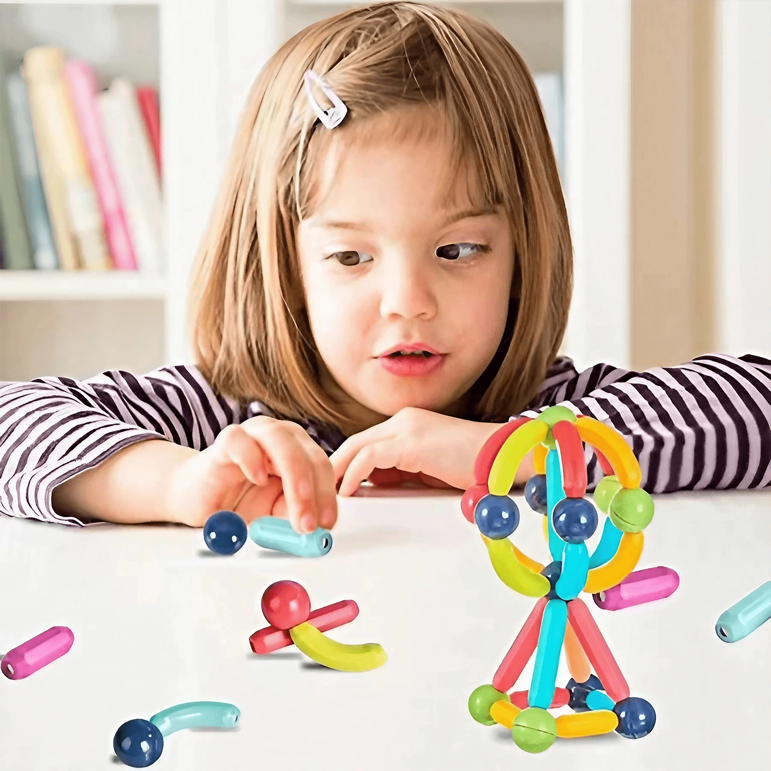 Juego de 24 esferas magnéticas y varillas de construcción