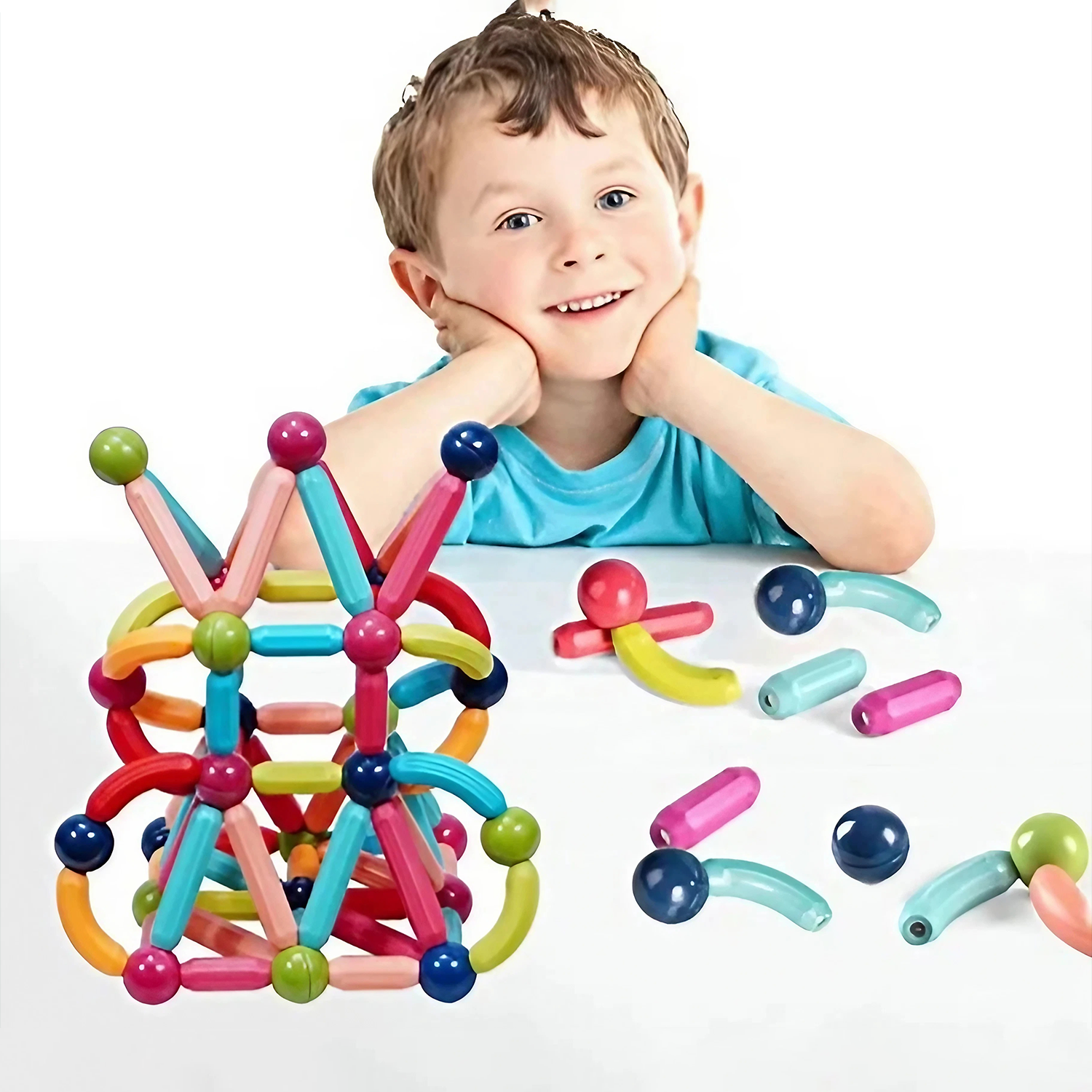 Juego de 24 esferas magnéticas y varillas de construcción