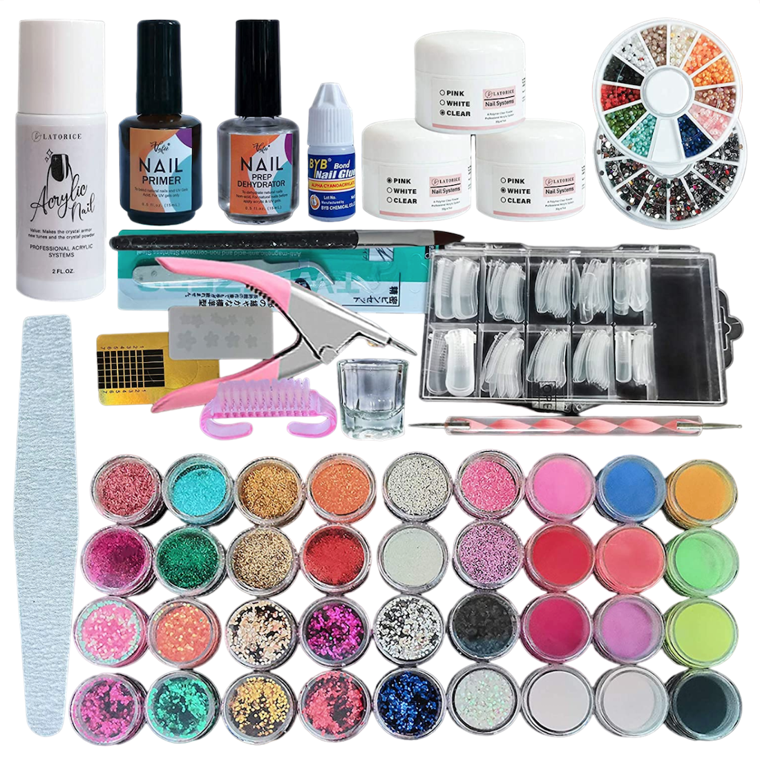 Kit acrílico para uñas Latorice colección de 12 colores