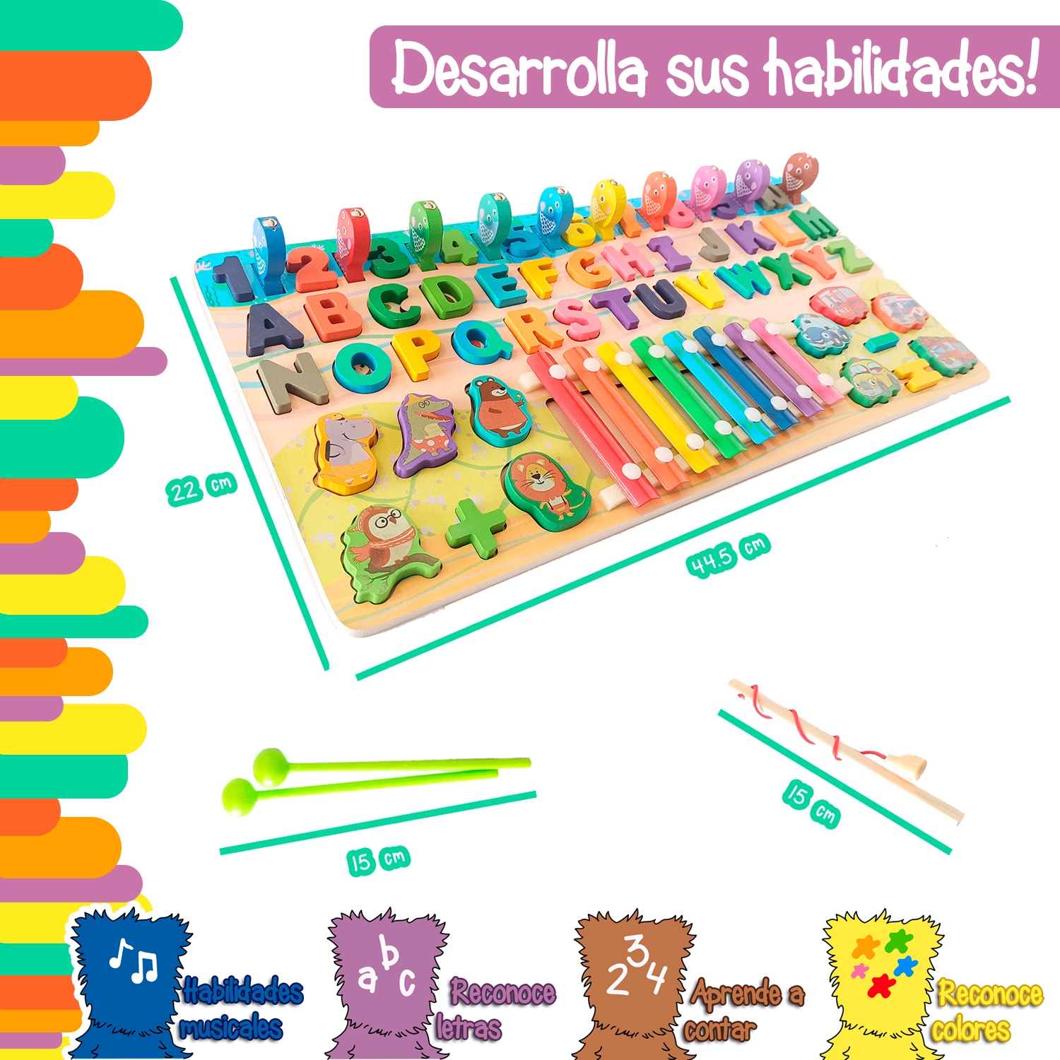 Tablero musical con xilófono