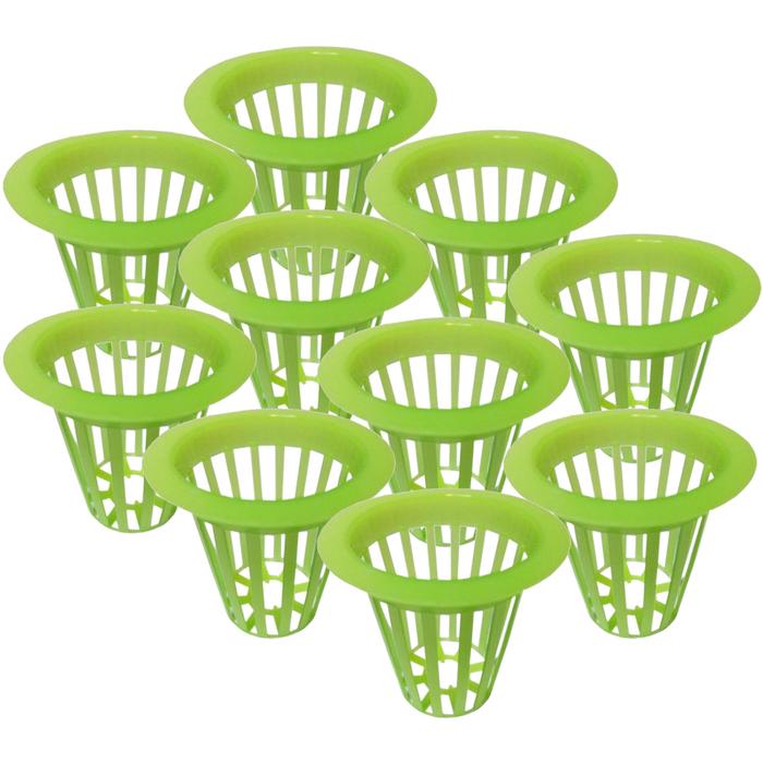Canastillas Hidroponía de Plástico MXBGR-006 10 Pzs 2" Diámetro Altura 6 cm Verde Plástico, HydroGreen