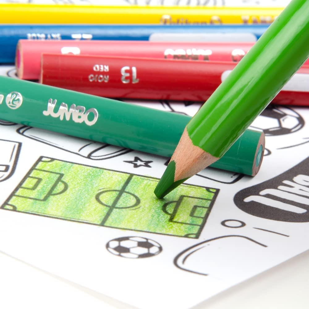 Pelikan Lápices de Colores Triangulares Jumbo, Colores Surtidos, Mina de 5mm, 18 piezas