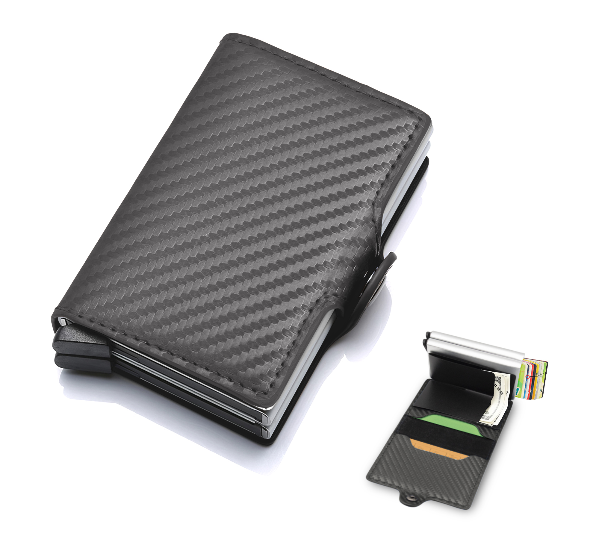 Cartera para Hombre Mujer Seguridad RFID Bloqueo Antirrobo Clip Wallet Elegante 