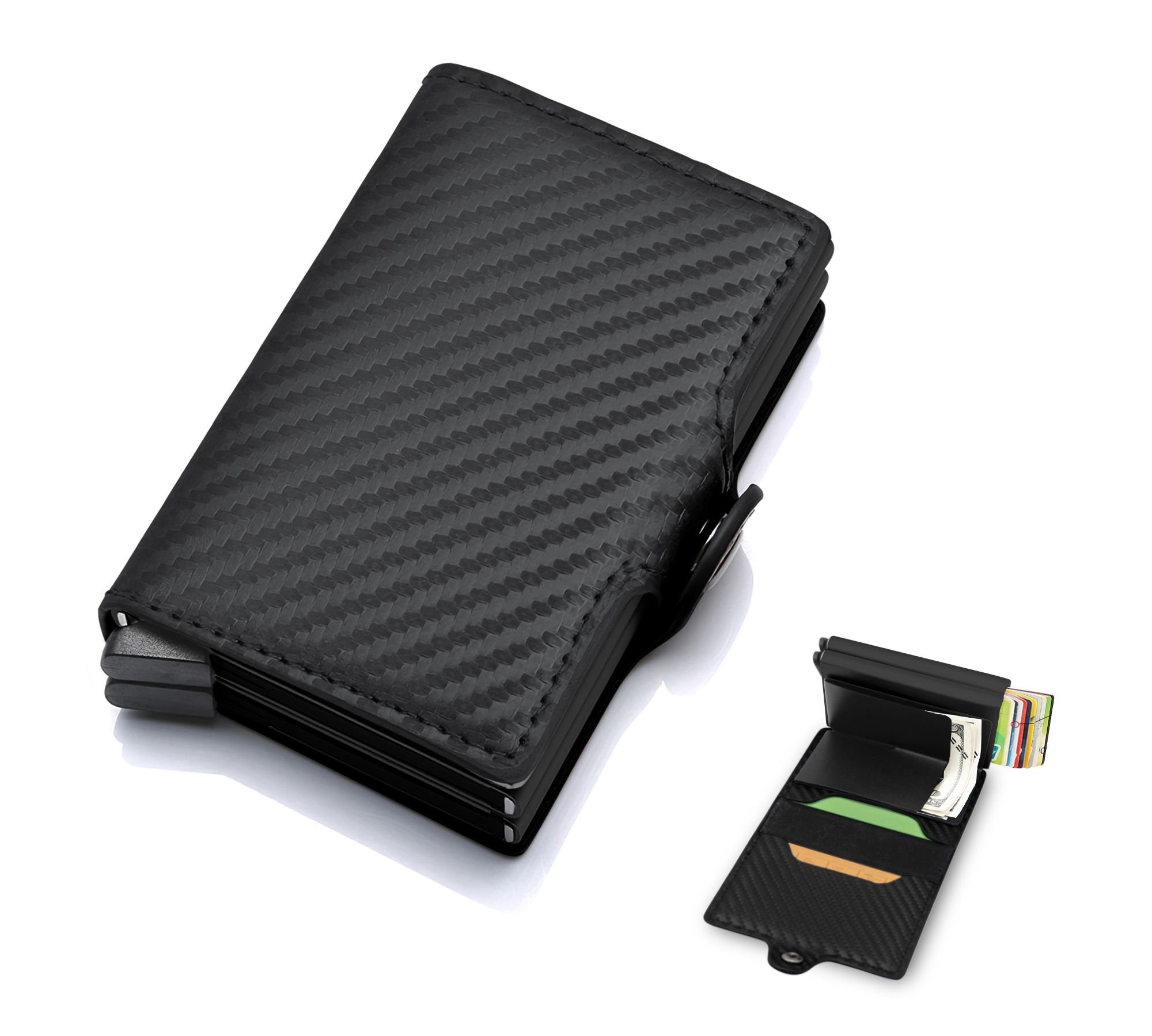 Cartera para Hombre Mujer Seguridad RFID Bloqueo Antirrobo Clip Wallet Elegante