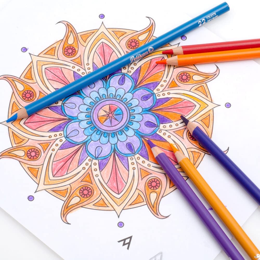 Pelikan Lápices de Colores Rendondos, Surtidos Multicolor Pastel Metálico Neon, 48 Piezas