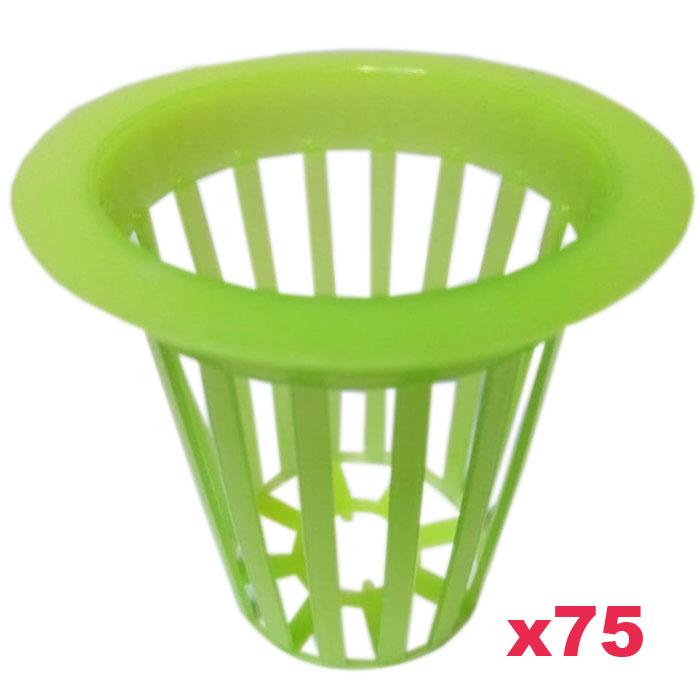 Vaso para Cultivo Hidropónico MXBGR-014 75 Pzs 2" Diámetro Altura 6 cm Verde Plástico, HydroGreen