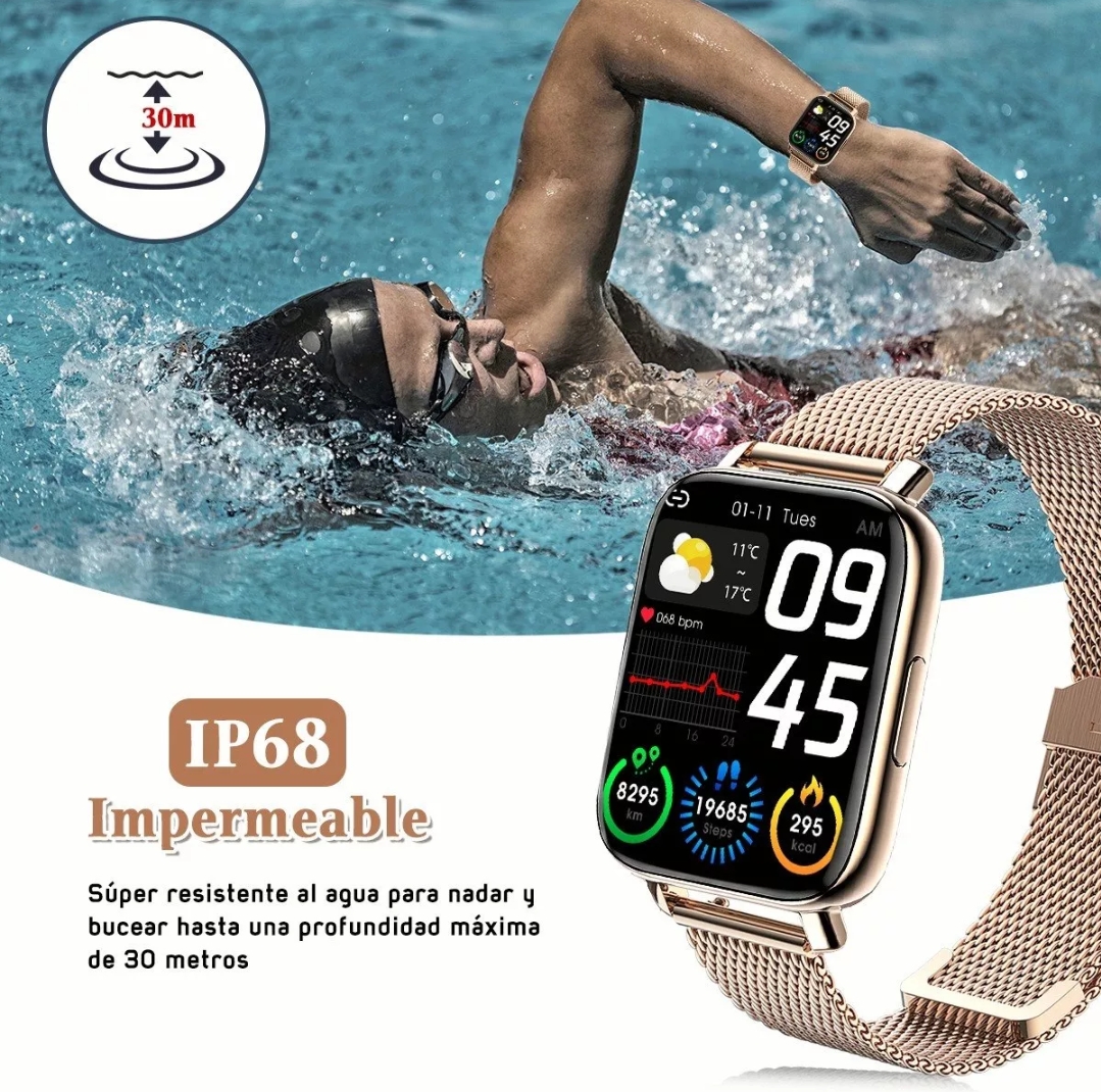 Smartwatch Mujer 1.85 Reloj Inteligente Reloj Impermeable