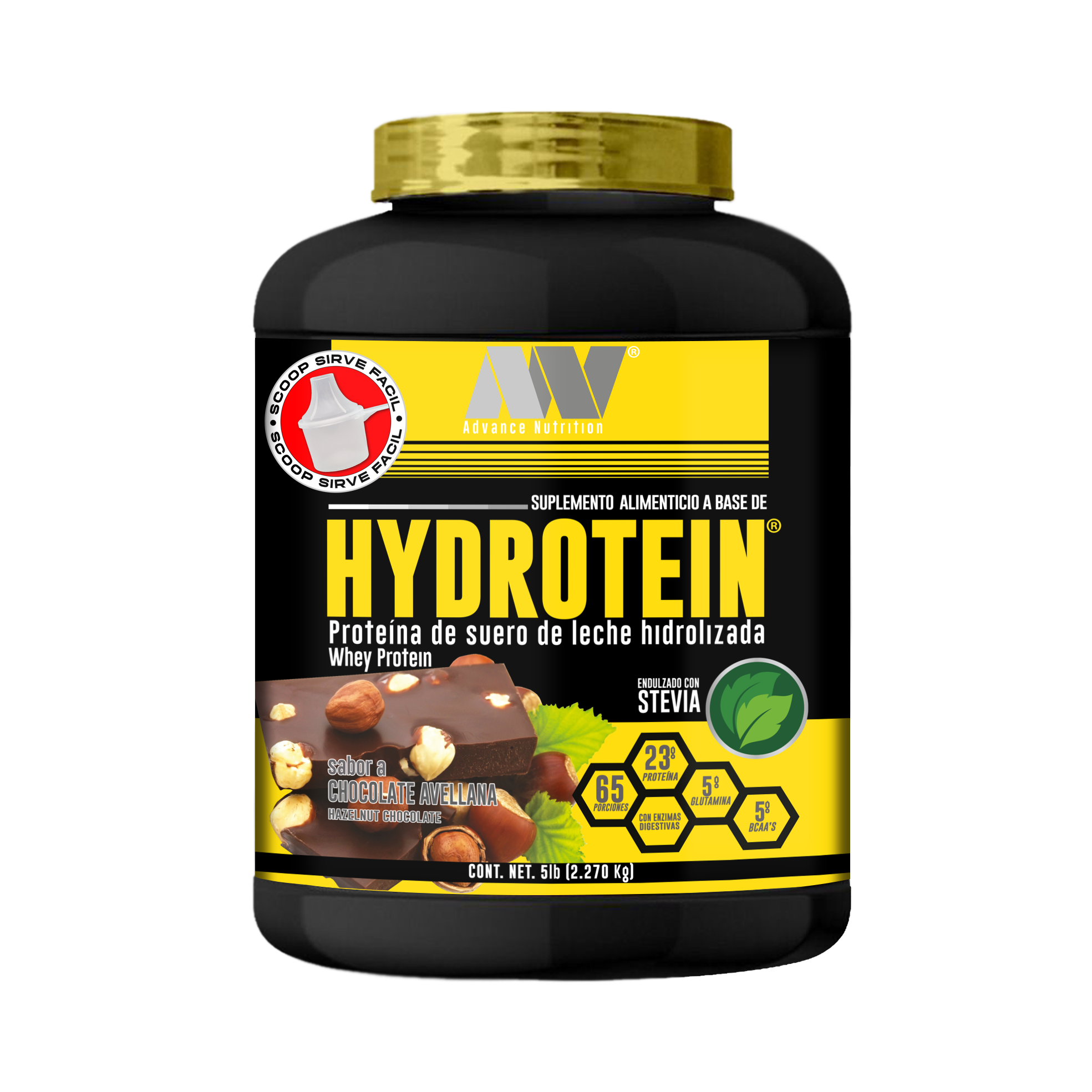 Advance Nutrition | Hydrotein | Proteina de Suero de Leche Hidrolizada | Sabor Nutella | 65 Porciones | 2.270 kg    