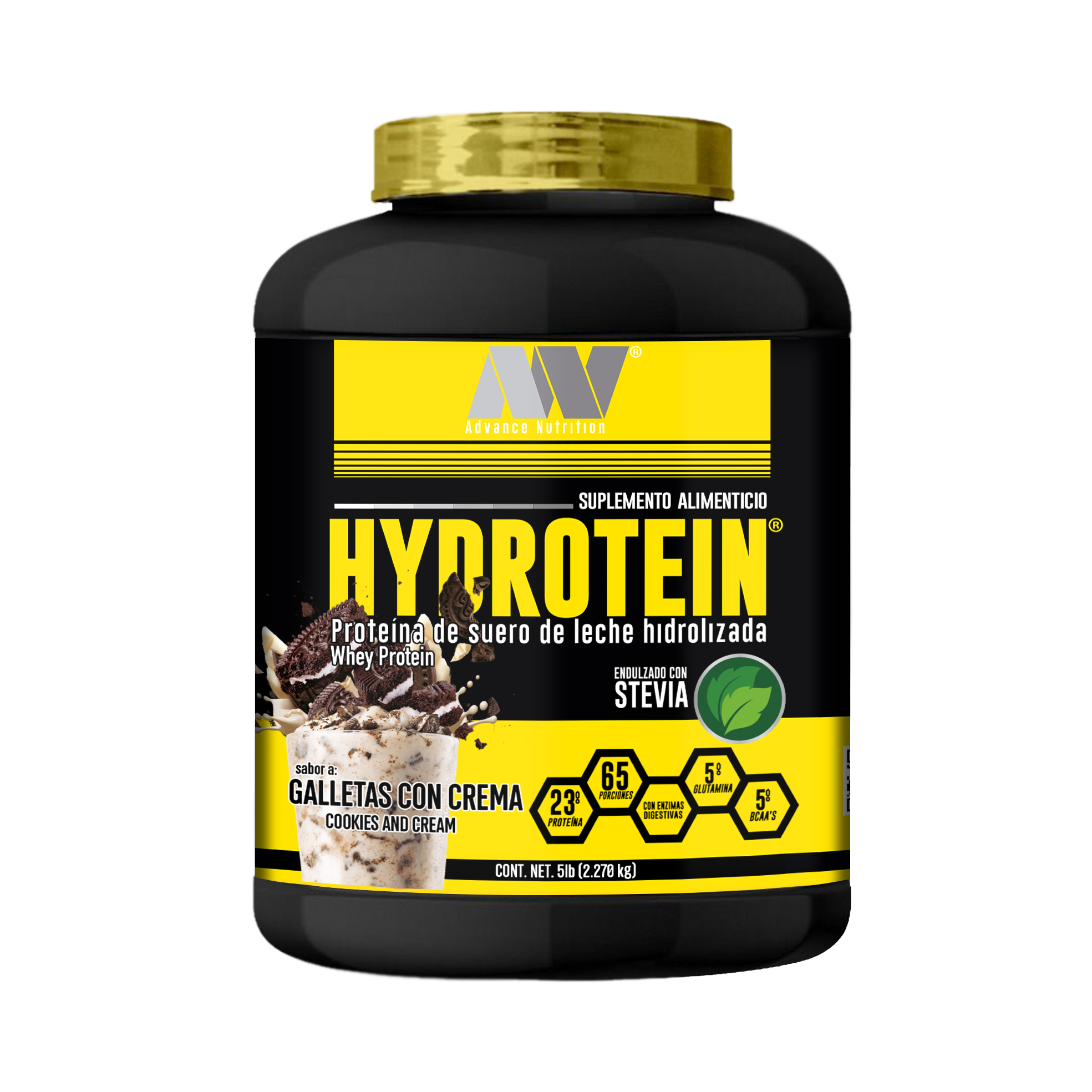 Advance Nutrition | Hydrotein | Proteina de Suero de Leche Hidrolizada | Sabor Galleta | 65 Porciones | 2.270 kg