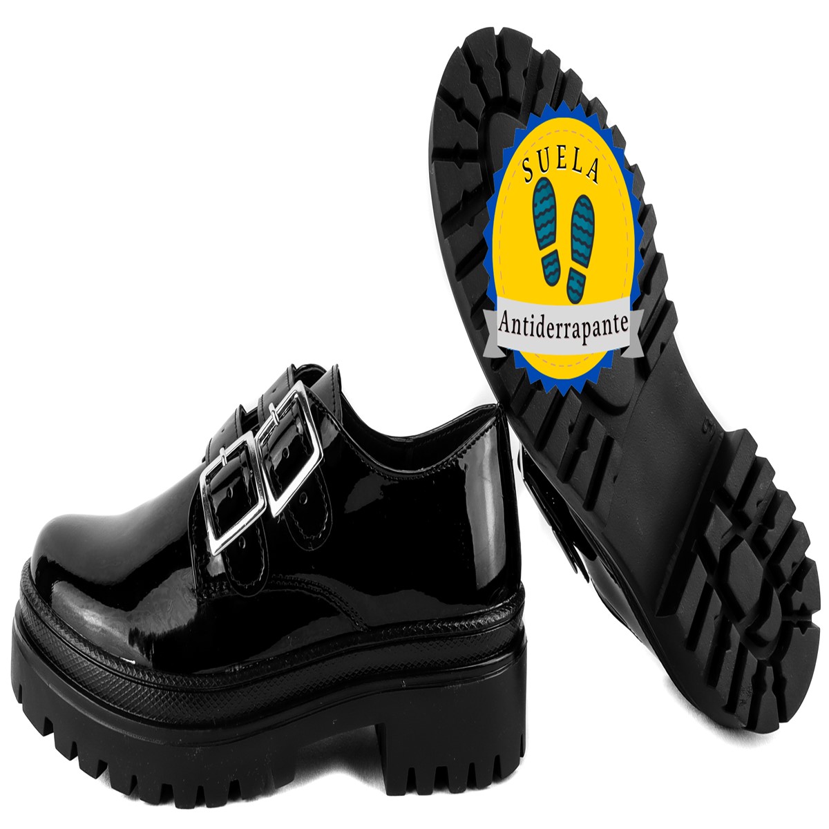 Zapato Juvenil Merlina Charol Negro Moda Blasito 21e10-1